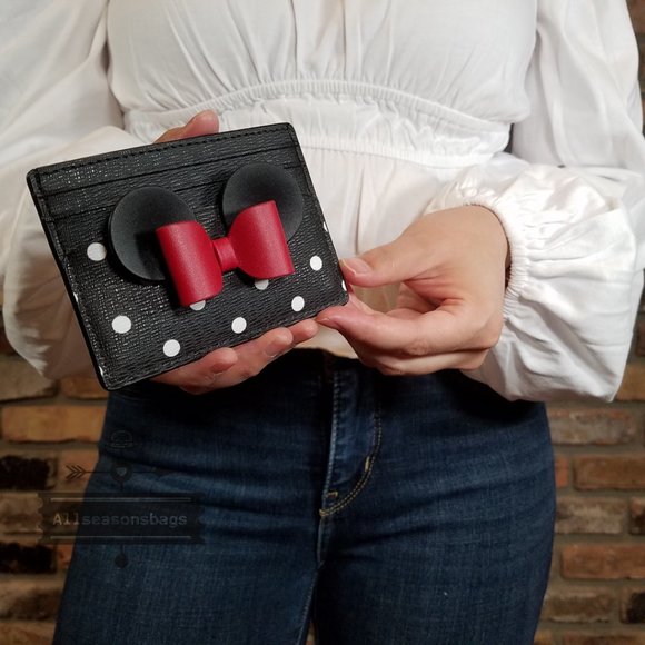 AUTHENTIC Kate Spade Disney Minnie Mouse Card Holder Case - Polka Dot Minnie Bow - Picture 3 of 4